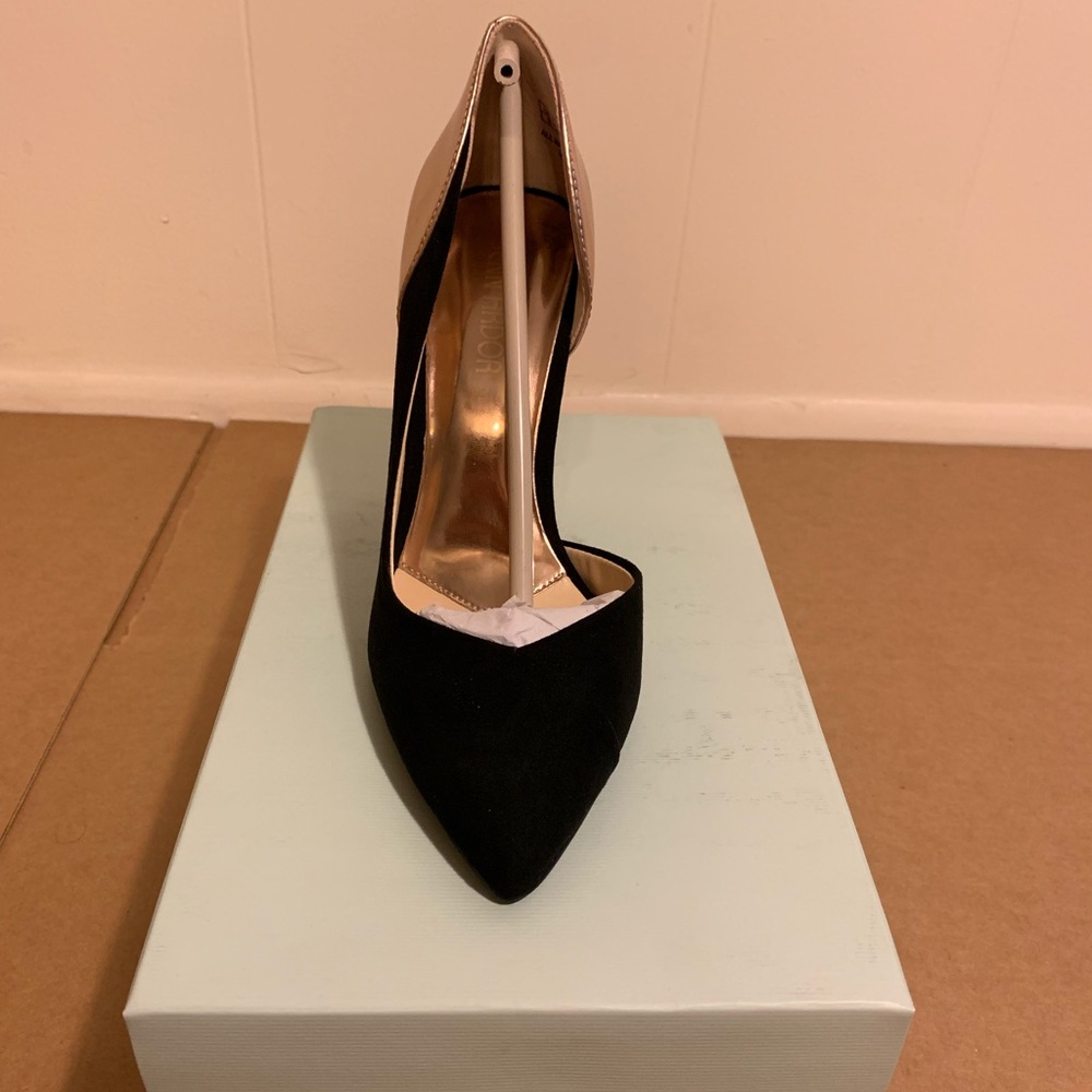 Gold & Black Pumps